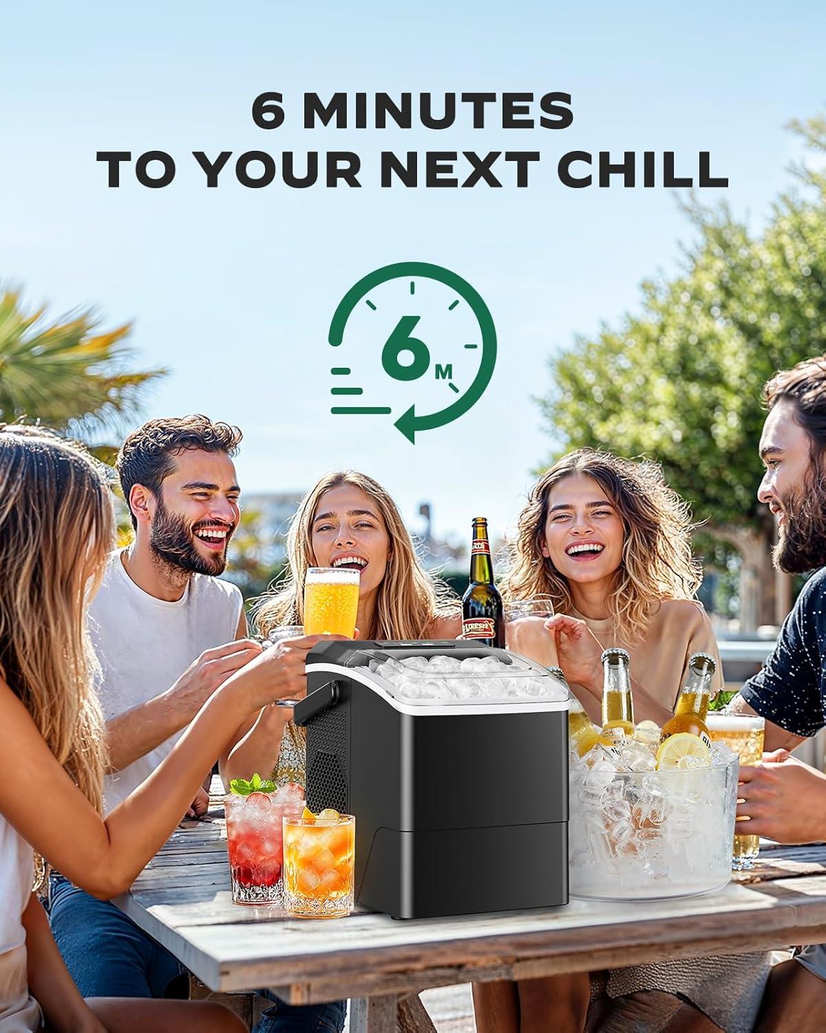 imageSilonn Countertop Ice Maker Machine 26 lbs per Day Fast Ice in 6 Minutes SelfCleaning Ice Maker Compact Countertop Ice Machine for Home KitchenOfficePartiesBlack