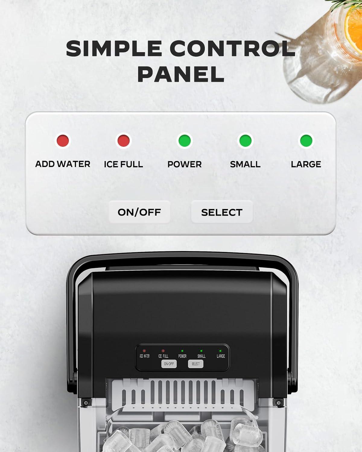 imageSilonn Countertop Ice Maker Machine 26 lbs per Day Fast Ice in 6 Minutes SelfCleaning Ice Maker Compact Countertop Ice Machine for Home KitchenOfficePartiesBlack