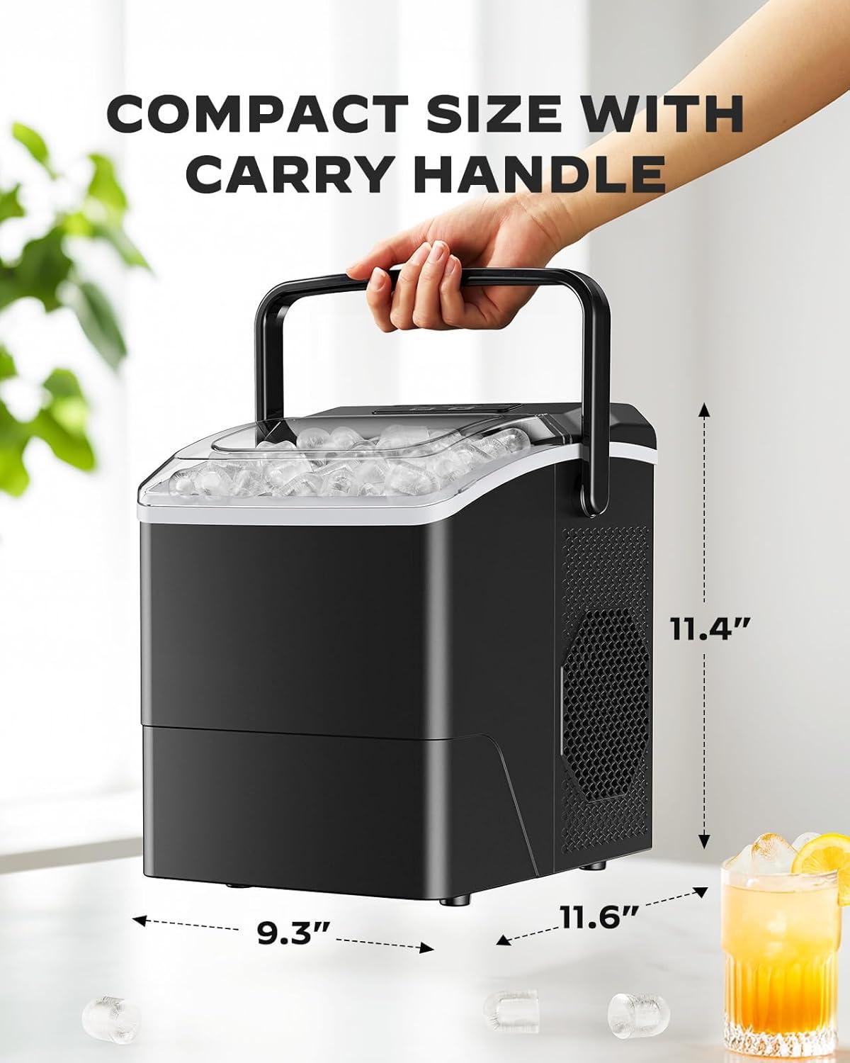 imageSilonn Countertop Ice Maker Machine 26 lbs per Day Fast Ice in 6 Minutes SelfCleaning Ice Maker Compact Countertop Ice Machine for Home KitchenOfficePartiesBlack