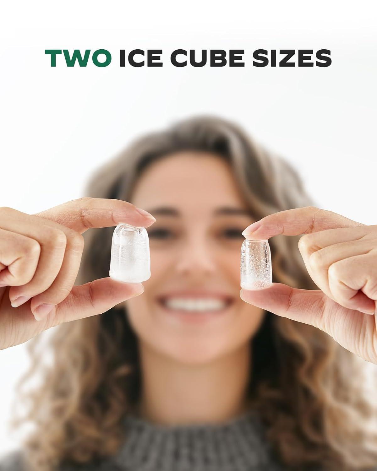 imageSilonn Countertop Ice Maker with Expanding Ice Basket 9 Cubes in 6 Mins 25L Ice Basket SelfCleaning Ice Maker with LED Touch Control 2 Bullet Ice Sizes for Home Kitchen OfficeBlack