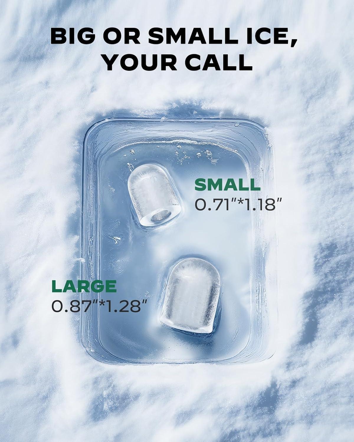 imageSilonn Countertop Ice Maker with Expanding Ice Basket 9 Cubes in 6 Mins 25L Ice Basket SelfCleaning Ice Maker with LED Touch Control 2 Bullet Ice Sizes for Home Kitchen OfficeBlackIM40