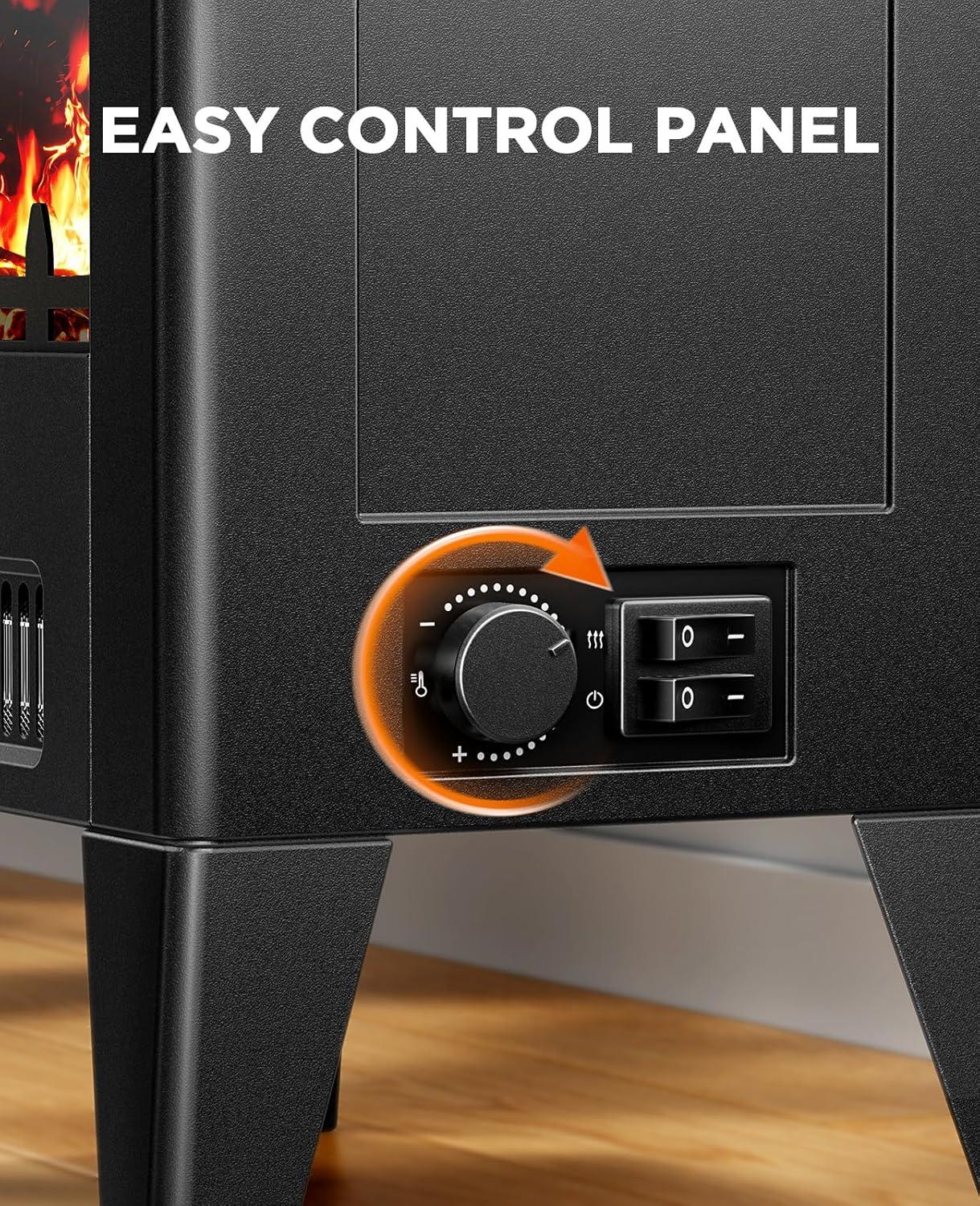 imageSilonn Electric Fireplace Heater Quick Heating Portable Low Noise Fireplace with Temp Control CSA Certified18 Electric Fire Place with Overheat Protection Function for Living Room Bedroom Black18 Inch