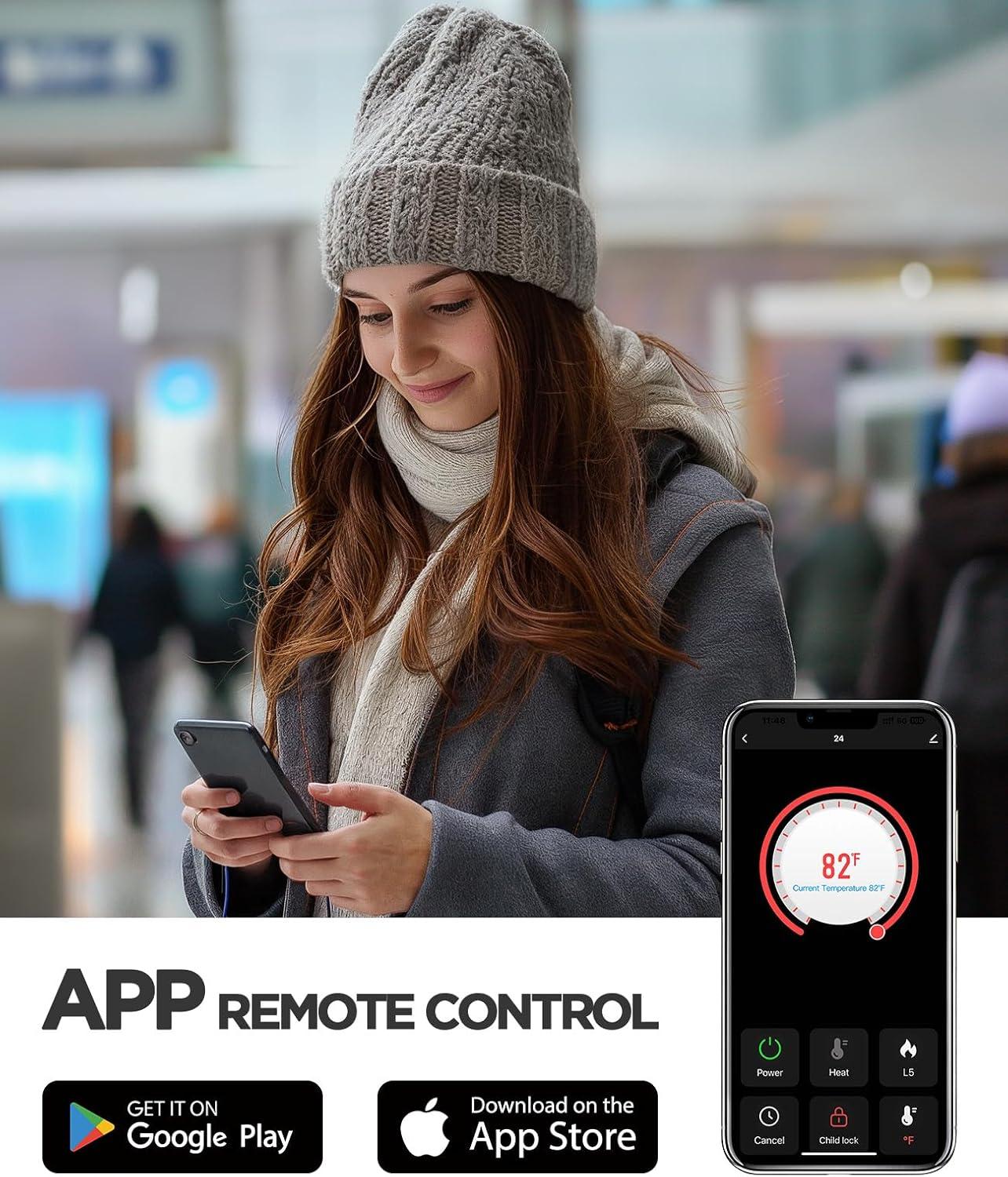 imageSilonn Electric Fireplace Heater Quick Heating Portable Low Noise Fireplace with Temp Control CSA Certified18 Electric Fire Place with Overheat Protection Function for Living Room Bedroom Black24 Inch