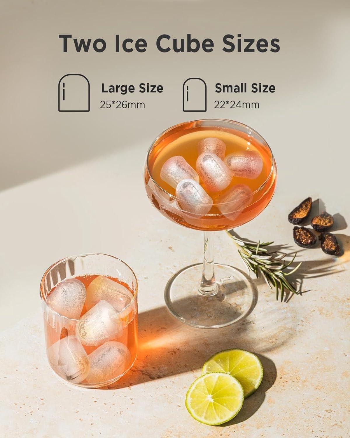 imageSilonn Ice Maker Countertop 9 Cubes Ready in 6 Mins 26lbs in 24Hrs SelfCleaning Ice Machine with Ice Scoop and Basket 2 Sizes of Bullet Ice for Home Kitchen Office Bar PartyBlacktransparent