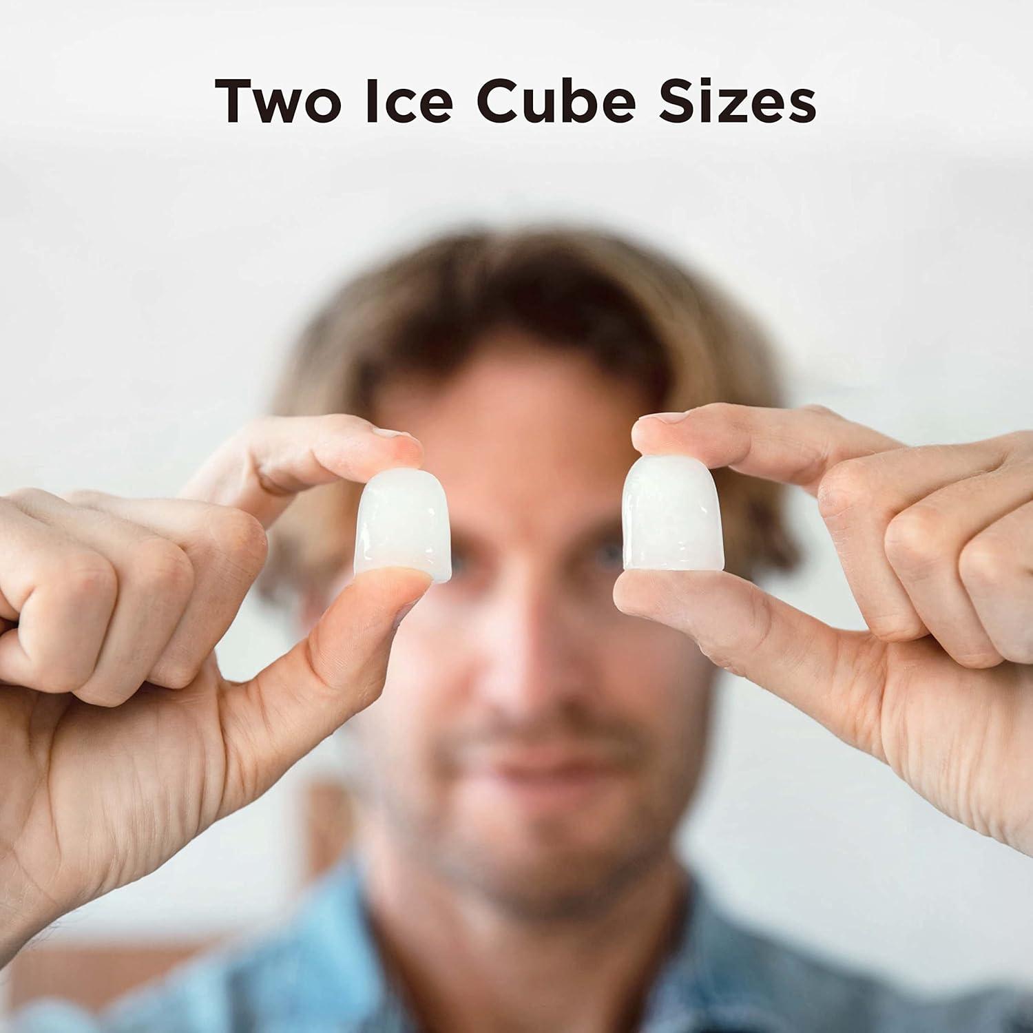 imageSilonn Ice Maker Countertop 9 Cubes Ready in 6 Mins 26lbs in 24Hrs SelfCleaning Ice Machine with Ice Scoop and Basket 2 Sizes of Bullet Ice for Home Kitchen Office Bar PartySilver