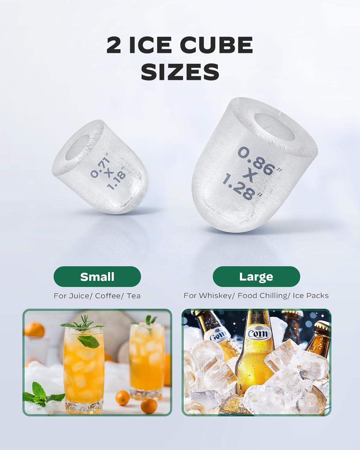 imageSilonn Ice Maker Countertop 9 Cubes Ready in 6 Mins 26lbs in 24Hrs SelfCleaning Ice Machine with Ice Scoop and Basket 2 Sizes of Bullet Ice for Home Kitchen Office Bar PartyUpgrade Black