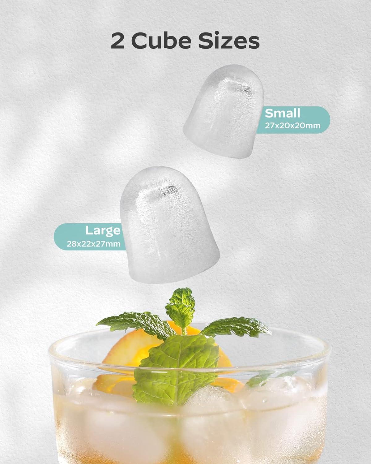 imageSilonn Ice Maker Countertop Portable Ice Machine with Carry Handle SelfCleaning Ice Makers with Basket and Scoop 9 Cubes in 6 Mins 26 lbs per Day Ideal for Home Kitchen Camping RVLight Green