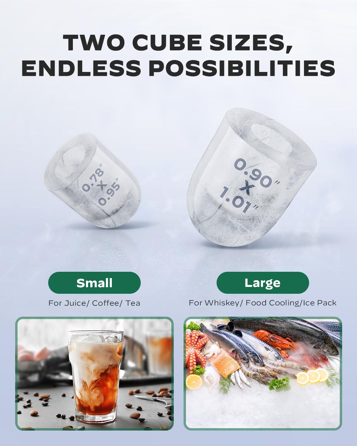 imageSilonn Ice Maker Coutertop Machine  Portable Ice Cube Maker 20lbs of Bullet Ice per Day 6 ice Cubes in 6 Mins Visible Water Level Window Stainless Steel Ideal for Kitchen Office CampingBlack