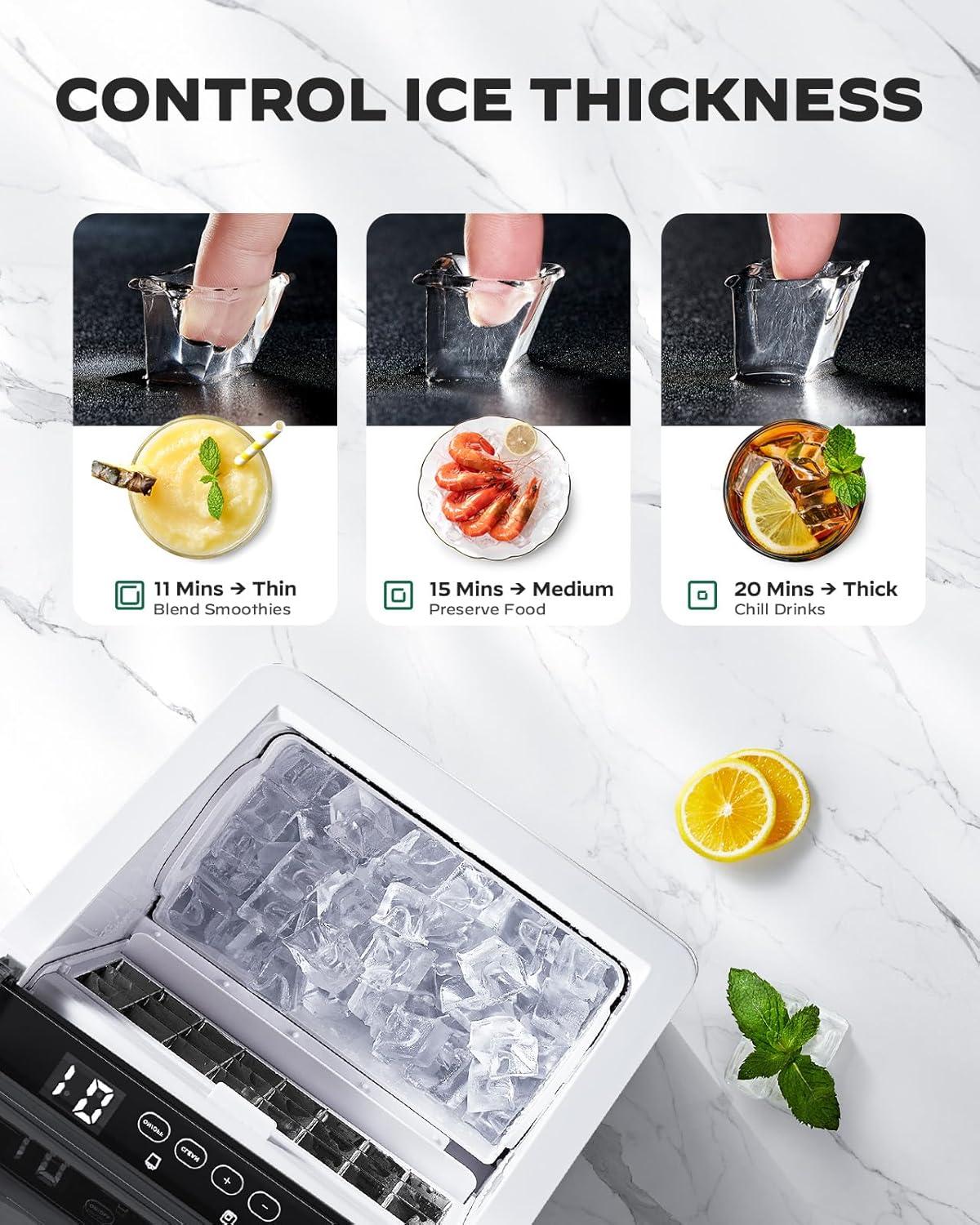 imageSilonn Ice Makers Countertop 44lbs Per Day 2 Ways to Add Water Auto SelfCleaning Stainless Steel Ice Machine for Home Office Bar PartyStainless Steel