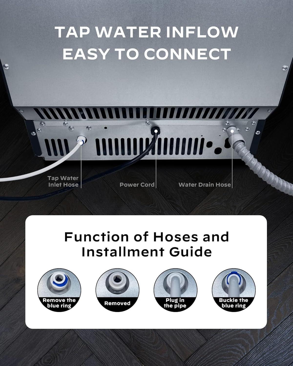 imageSilonn Ice Makers Countertop 44lbs Per Day 2 Ways to Add Water Auto SelfCleaning Stainless Steel Ice Machine for Home Office Bar PartyStainless Steel100lbs