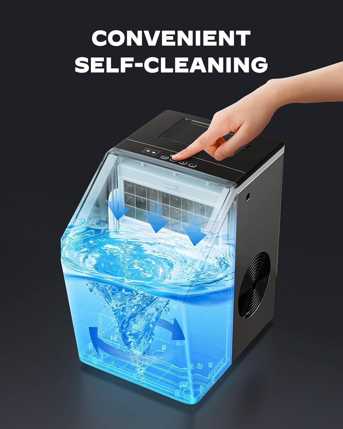 imageSilonn Ice Makers Countertop 44lbs Per Day 2 Ways to Add Water Auto SelfCleaning Stainless Steel Ice Machine for Home Office Bar PartyStainless SteelPRO