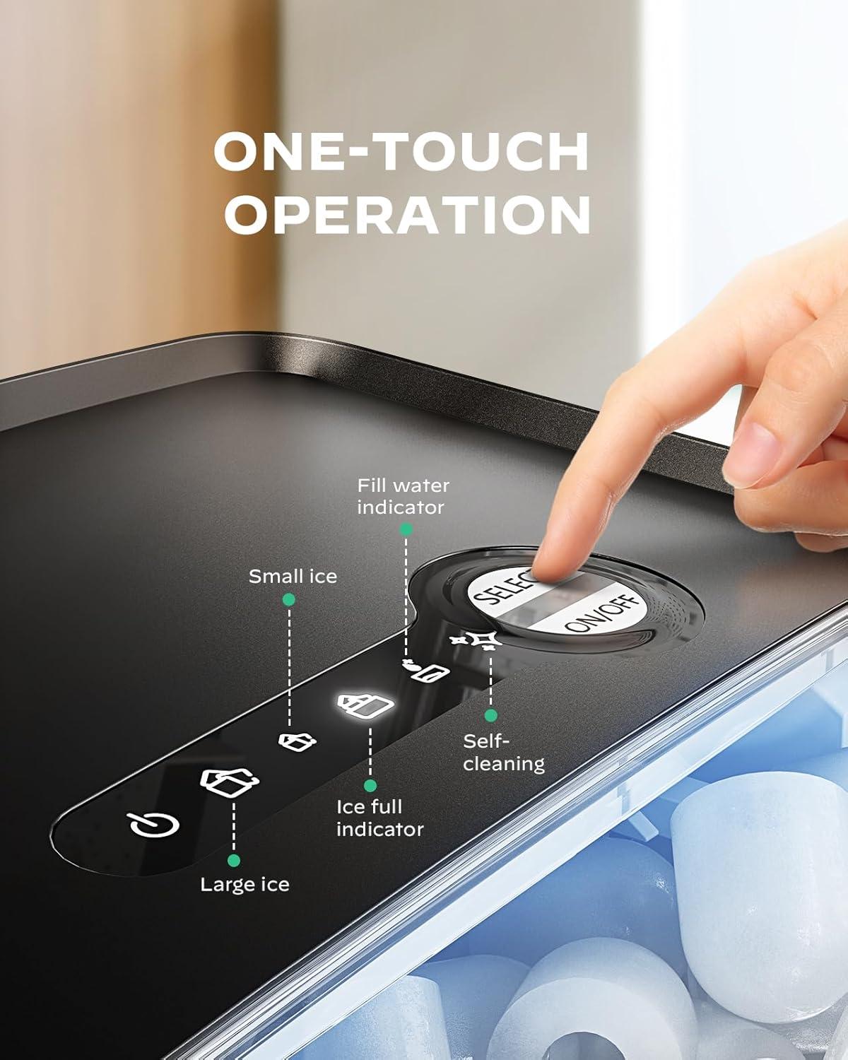 imageSilonn Nugget Ice Maker Countertop Pebble Ice Maker with Soft Chewable Ice OneClick Operation Ice Machine with SelfCleaning 33lbs24H for HomeKitchenOfficeBlack