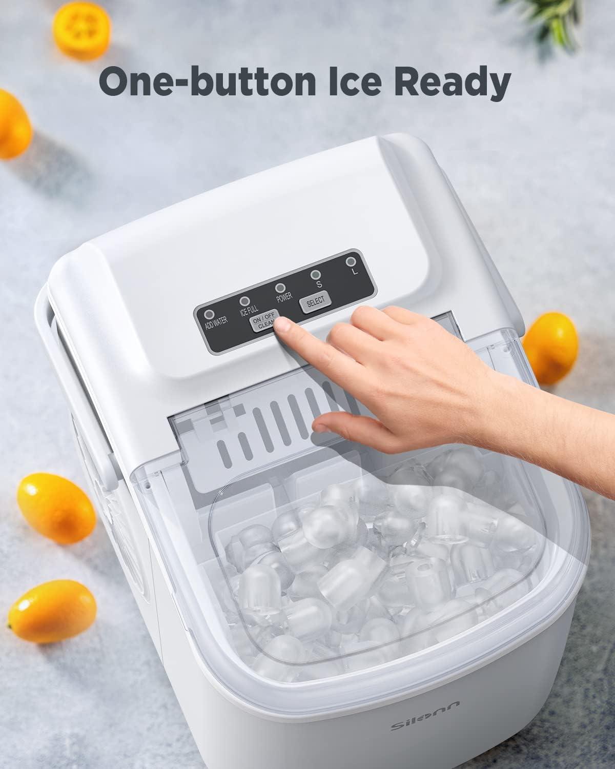 imageSilonn Nugget Ice Maker Countertop Pebble Ice Maker with Soft Chewable Ice OneClick Operation Ice Machine with SelfCleaning 33lbs24H for HomeKitchenOfficeSteel Alloy