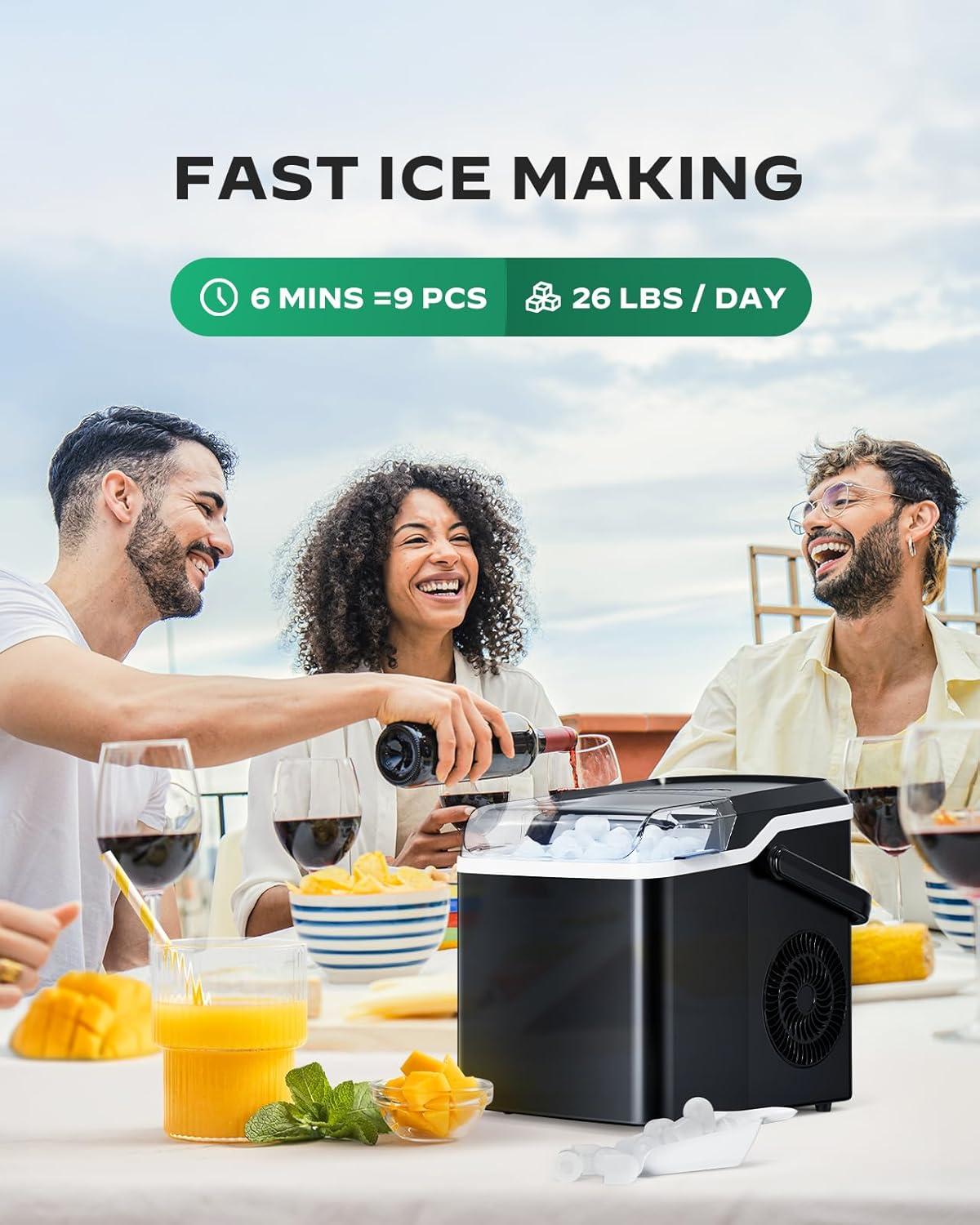 imageSilonn Nugget Ice Maker Countertop Pebble Ice Maker with Soft Chewable Ice OneClick Operation Ice Machine with SelfCleaning 33lbs24H for HomeKitchenOfficeBlack