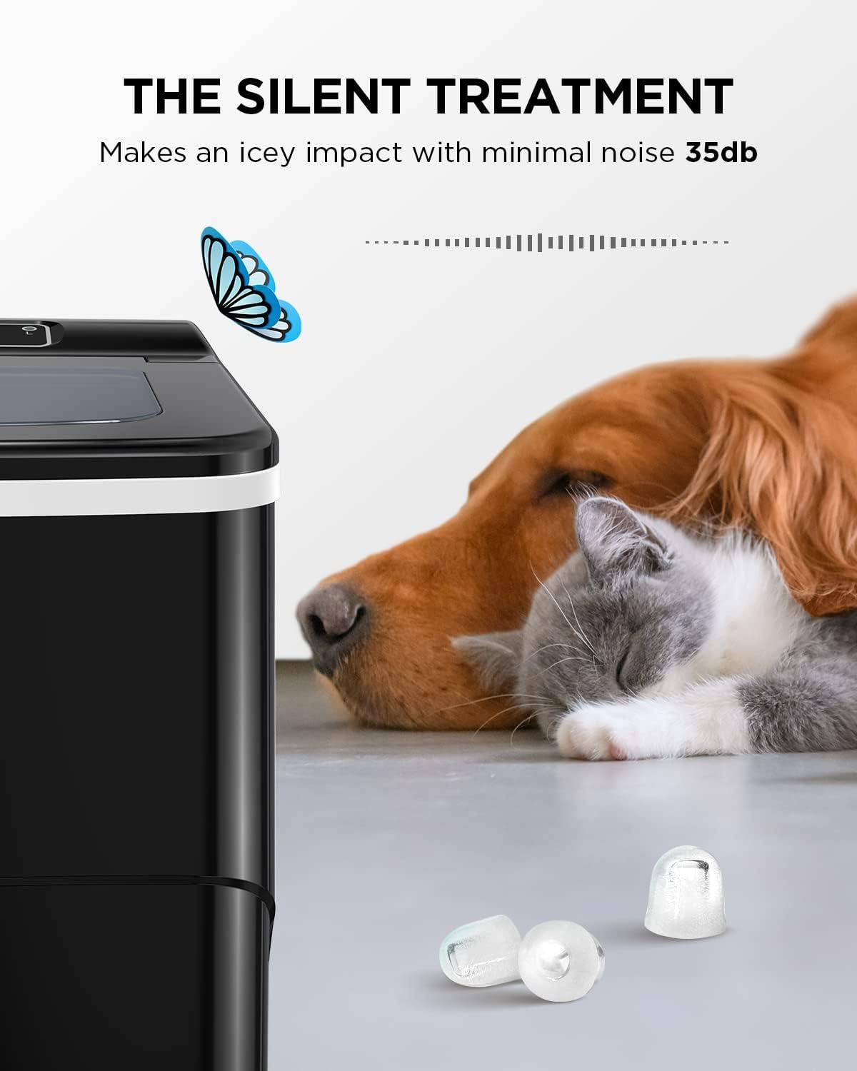 imageSilonn Nugget Ice Maker Countertop Pebble Ice Maker with Soft Chewable Ice OneClick Operation Ice Machine with SelfCleaning 33lbs24H for HomeKitchenOfficeEbony