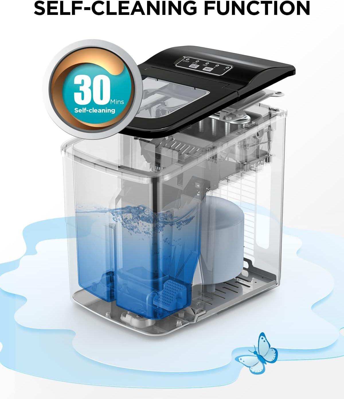 imageSilonn Nugget Ice Maker Countertop Pebble Ice Maker with Soft Chewable Ice OneClick Operation Ice Machine with SelfCleaning 33lbs24H for HomeKitchenOfficeEbony