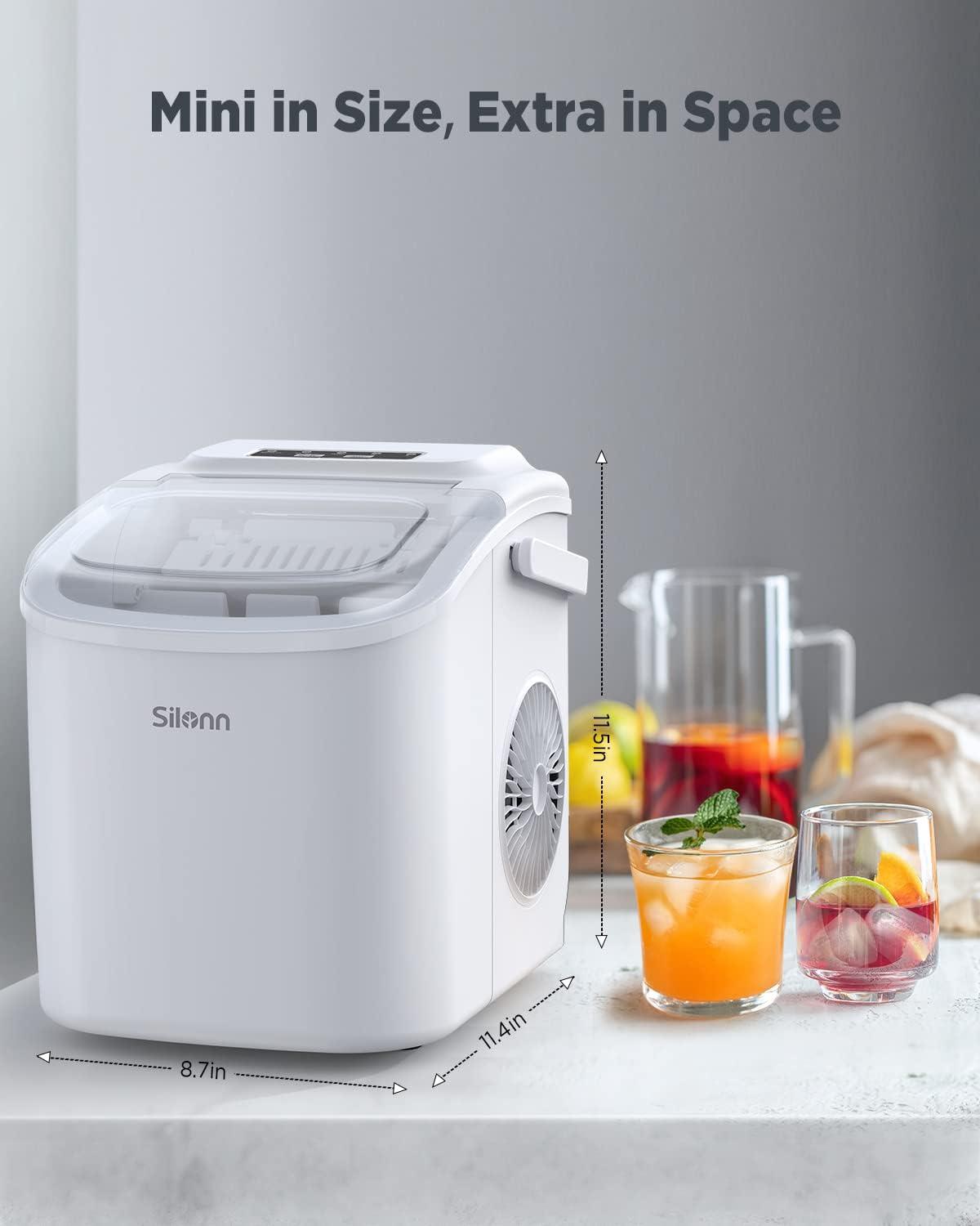 imageSilonn Nugget Ice Maker Countertop Pebble Ice Maker with Soft Chewable Ice OneClick Operation Ice Machine with SelfCleaning 33lbs24H for HomeKitchenOfficeSteel Alloy