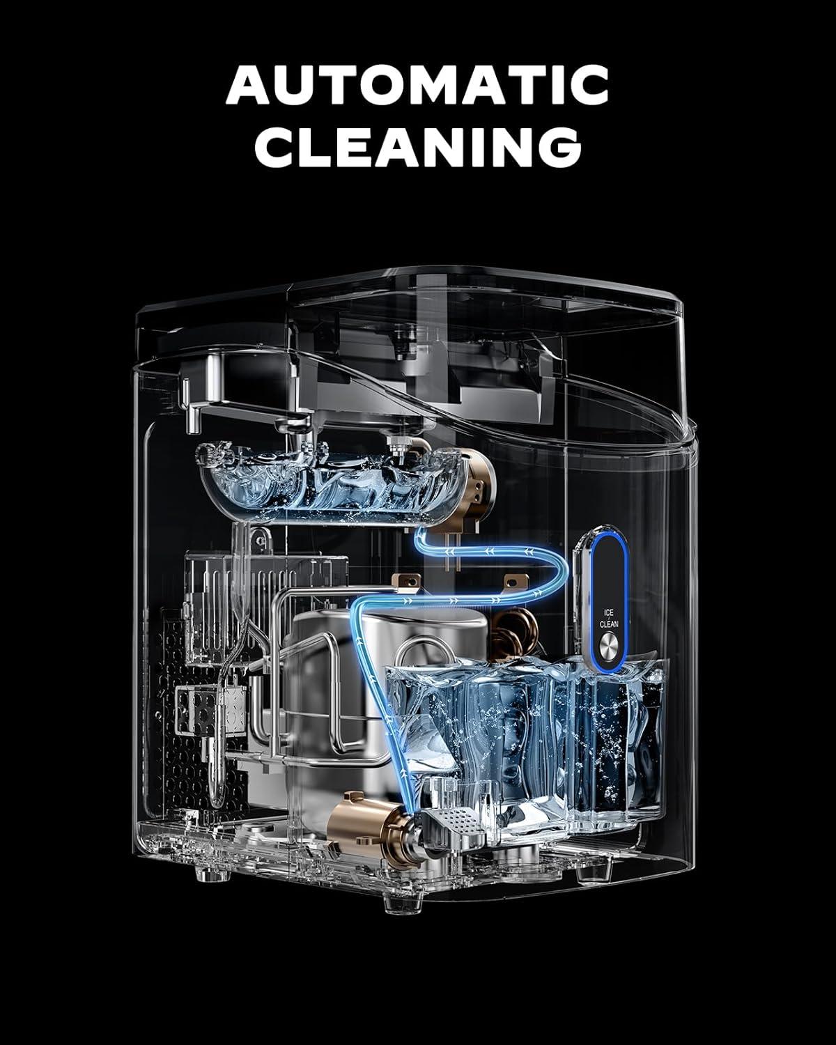 imageSilonn Nugget Ice Maker Countertop Pebble Ice Maker with Soft Chewable Ice OneClick Operation Ice Machine with SelfCleaning 33lbs24H for HomeKitchenOfficeStainless Steel