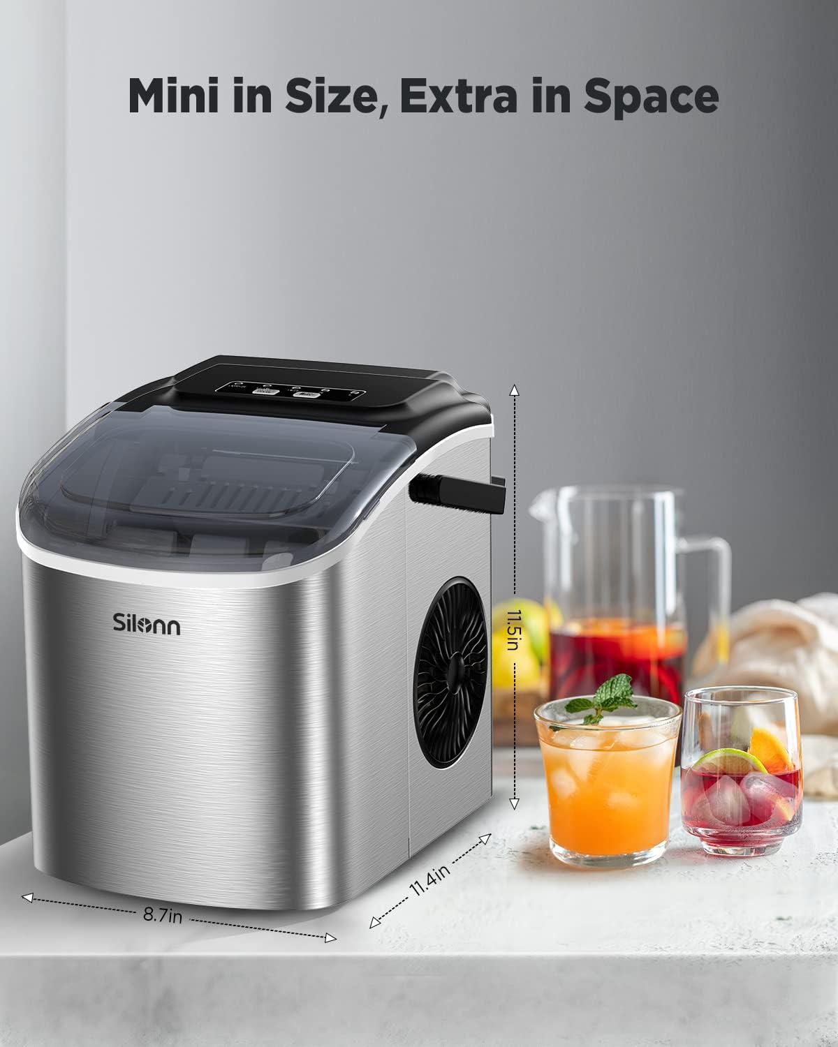 imageSilonn Nugget Ice Maker Countertop Pebble Ice Maker with Soft Chewable Ice OneClick Operation Ice Machine with SelfCleaning 33lbs24H for HomeKitchenOfficeGrey