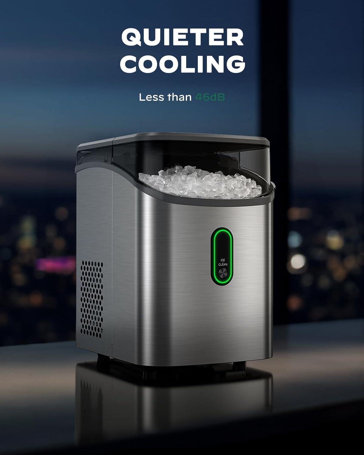 imageSilonn Nugget Ice Maker Countertop Pebble Ice Maker with Soft Chewable Ice OneClick Operation Ice Machine with SelfCleaning 33lbs24H for HomeKitchenOfficeSilver