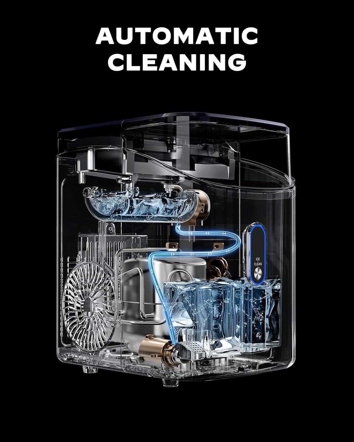 imageSilonn Nugget Ice Maker Countertop Pebble Ice Maker with Soft Chewable Ice OneClick Operation Ice Machine with SelfCleaning 33lbs24H for HomeKitchenOfficeBlue