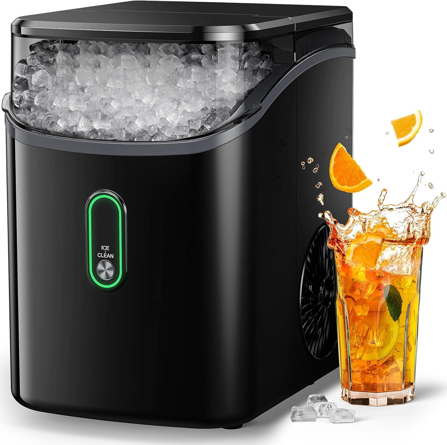 imageSilonn Nugget Ice Maker Countertop Pebble Ice Maker with Soft Chewable Ice OneClick Operation Ice Machine with SelfCleaning 33lbs24H for HomeKitchenOfficeBlack