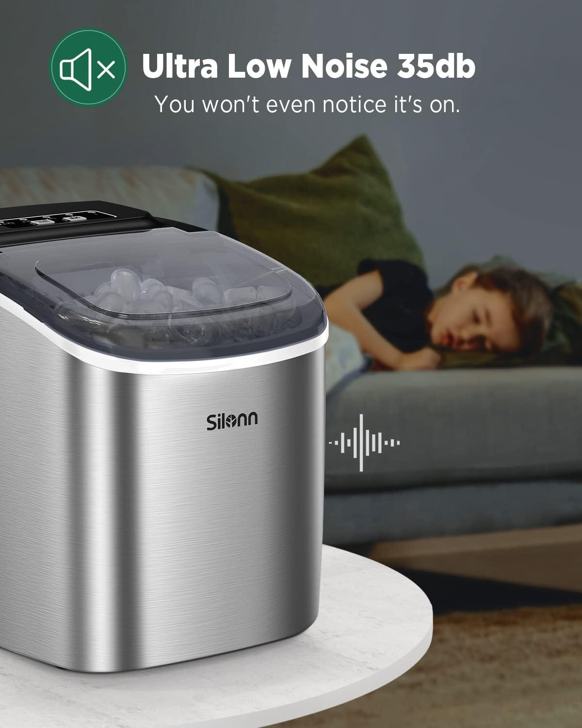 imageSilonn Nugget Ice Maker Countertop Pebble Ice Maker with Soft Chewable Ice OneClick Operation Ice Machine with SelfCleaning 33lbs24H for HomeKitchenOfficeGrey