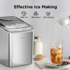 imageNugget Ice Maker Countertop Silonn Chewable Pellet Ice Machine with SelfCleanin Function 33lbs24H Portable Ice Makers for Home Kitchen Officce BlackSilverIM01