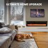 imageSilonn 60Smart Electric Fireplace Heater with App ampamp Remote Control 5300 BTU Heat Output UltraSlim WallMounted or Recessed Electric Fireplace Inserts with Timer 20 Flame ColorsWiFi EnabledDeep Black