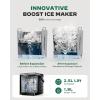 imageSilonn Countertop Ice Maker with Expanding Ice Basket 9 Cubes in 6 Mins 25L Ice Basket SelfCleaning Ice Maker with LED Touch Control 2 Bullet Ice Sizes for Home Kitchen OfficeBlackIM40