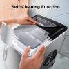 imageSilonn Ice Maker Countertop 9 Cubes Ready in 6 Mins 26lbs in 24Hrs SelfCleaning Ice Machine with Ice Scoop and Basket 2 Sizes of Bullet Ice for Home Kitchen Office Bar PartyStainless Steel01