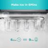 imageSilonn Ice Maker Countertop 9 Cubes Ready in 6 Mins 26lbs in 24Hrs SelfCleaning Ice Machine with Ice Scoop and Basket 2 Sizes of Bullet Ice for Home Kitchen Office Bar PartyGreen