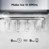 imageSilonn Ice Maker Countertop 9 Cubes Ready in 6 Mins 26lbs in 24Hrs SelfCleaning Ice Machine with Ice Scoop and Basket 2 Sizes of Bullet Ice for Home Kitchen Office Bar PartySilver
