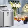 imageSilonn Ice Maker Countertop 9 Cubes Ready in 6 Mins 26lbs in 24Hrs SelfCleaning Ice Machine with Ice Scoop and Basket 2 Sizes of Bullet Ice for Home Kitchen Office Bar PartyStainless Steel01