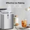 imageSilonn Ice Maker Countertop 9 Cubes Ready in 6 Mins 26lbs in 24Hrs SelfCleaning Ice Machine with Ice Scoop and Basket 2 Sizes of Bullet Ice for Home Kitchen Office Bar PartyStainless Steel01