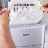 imageSilonn Ice Maker Countertop 9 Cubes Ready in 6 Mins 26lbs in 24Hrs SelfCleaning Ice Machine with Ice Scoop and Basket 2 Sizes of Bullet Ice for Home Kitchen Office Bar PartySilver