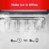 imageSilonn Ice Maker Countertop 9 Cubes Ready in 6 Mins 26lbs in 24Hrs SelfCleaning Ice Machine with Ice Scoop and Basket 2 Sizes of Bullet Ice for Home Kitchen Office Bar PartyRed