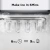 imageSilonn Ice Maker Countertop 9 Cubes Ready in 6 Mins 26lbs in 24Hrs SelfCleaning Ice Machine with Ice Scoop and Basket 2 Sizes of Bullet Ice for Home Kitchen Office Bar PartyWhite