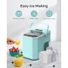 imageSilonn Ice Maker Countertop Portable Ice Machine with Carry Handle SelfCleaning Ice Makers with Basket and Scoop 9 Cubes in 6 Mins 26 lbs per Day Ideal for Home Kitchen Camping RVLight Green