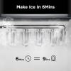 imageSilonn Ice Makers Countertop 9 Cubes Ready in 6 Mins 26lbs in 24Hrs SelfCleaning Ice Machine with Ice Scoop and Basket 2 Sizes of Bullet Ice for Home Kitchen Office PartyObsidian