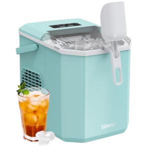 imageSilonn Ice Makers Countertop 44lbs Per Day 2 Ways to Add Water Auto SelfCleaning Stainless Steel Ice Machine for Home Office Bar PartyGreenIM21