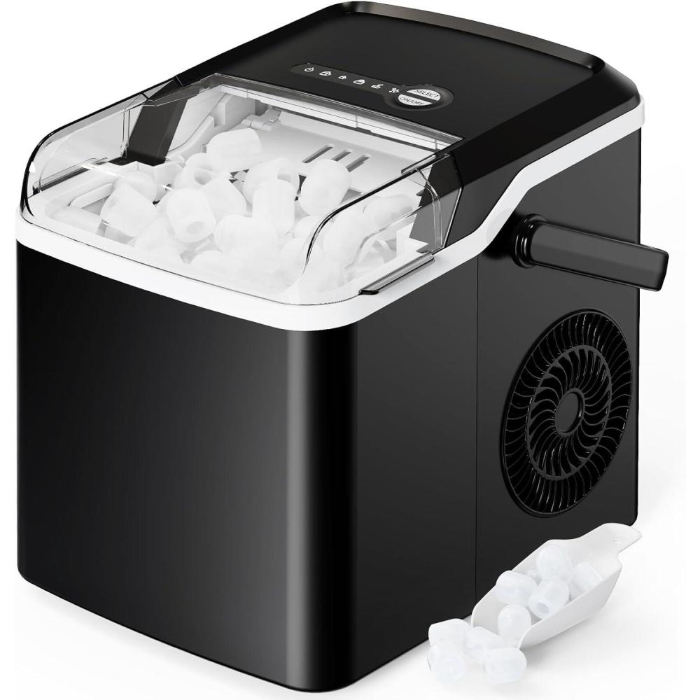 imageSilonn Nugget Ice Maker Countertop Pebble Ice Maker with Soft Chewable Ice OneClick Operation Ice Machine with SelfCleaning 33lbs24H for HomeKitchenOfficeBlack