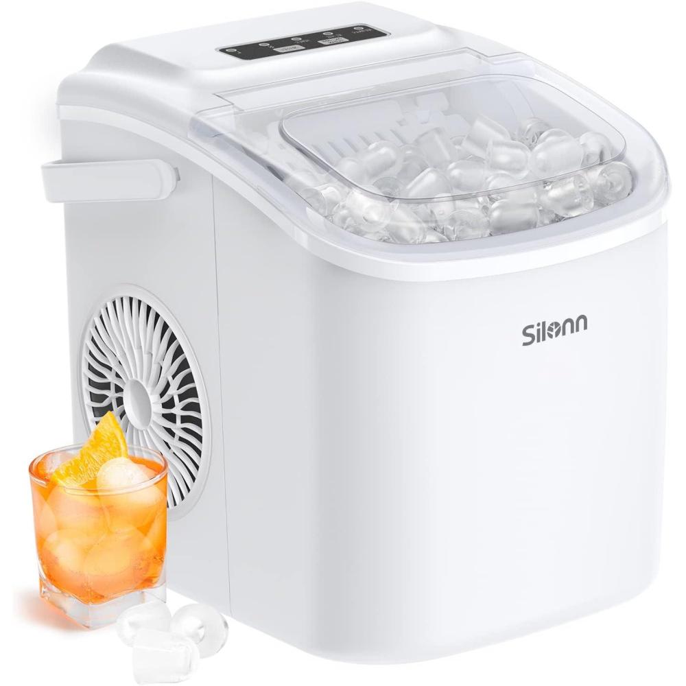 imageSilonn Nugget Ice Maker Countertop Pebble Ice Maker with Soft Chewable Ice OneClick Operation Ice Machine with SelfCleaning 33lbs24H for HomeKitchenOfficeSteel Alloy