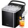 imageSilonn Ice Maker Countertop 9 Cubes Ready in 6 Mins 26lbs in 24Hrs SelfCleaning Ice Machine with Ice Scoop and Basket 2 Sizes of Bullet Ice for Home Kitchen Office Bar PartyUpgrade Black