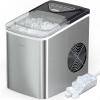 imageSilonn Ice Maker Countertop 9 Cubes Ready in 6 Mins 26lbs in 24Hrs SelfCleaning Ice Machine with Ice Scoop and Basket 2 Sizes of Bullet Ice for Home Kitchen Office Bar PartyStainless Steel