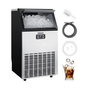 imageSilonn Commercial Ice Maker Machine Creates 100lbs in 24H 33lbs Ice Storage Capacity Stainless Steel Freestanding Ice Maker with Auto SelfCleaning for Home Office Bar Parties SLIM11