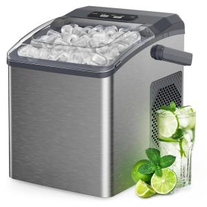 imageSilonn Countertop Ice Maker Machine 26 lbs per Day Fast Ice in 6 Minutes SelfCleaning Ice Maker Compact Countertop Ice Machine for Home KitchenOfficePartiesStainless SteelStainless Steel