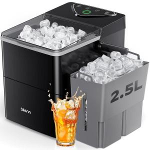 imageSilonn Countertop Ice Maker with Expanding Ice Basket 9 Cubes in 6 Mins 25L Ice Basket SelfCleaning Ice Maker with LED Touch Control 2 Bullet Ice Sizes for Home Kitchen OfficeBlack