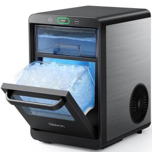 imageSilonn Ice Maker Countertop Portable Ice Machine with Carry Handle SelfCleaning Ice Makers with Basket and Scoop 9 Cubes in 6 Mins 26 lbs per Day Ideal for Home Kitchen Camping RVStainless Steel