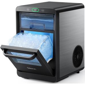 imageSilonn Nugget Ice Maker Countertop Pebble Ice Maker Nugget 44lbs Crushed Ice in 24h PullOut Water Tank and Removable Ice Basket for Home Kitchen Stainless Steel